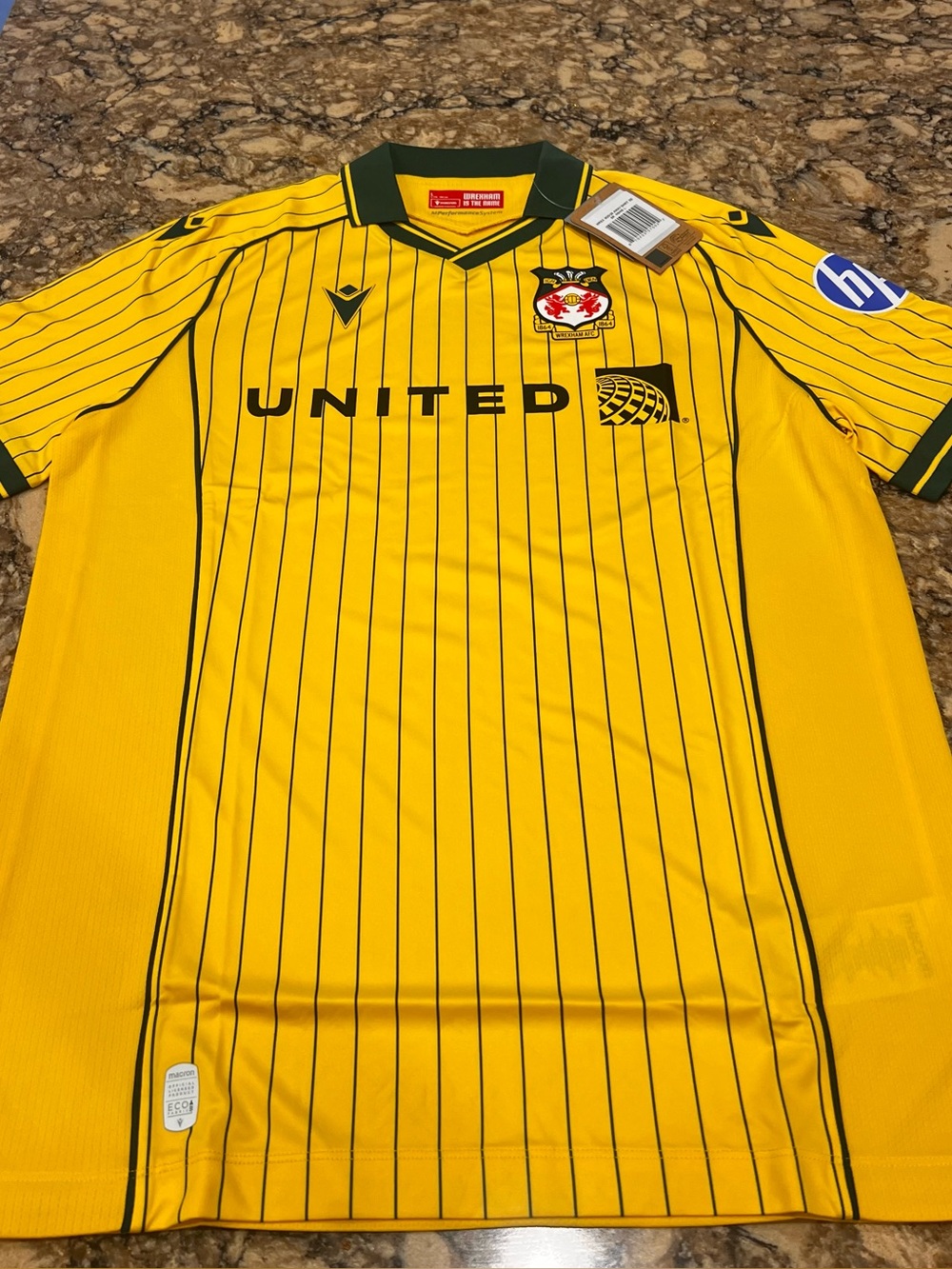 Macron Wrexham Yellow 2025/26 Away Jersey - Size Large